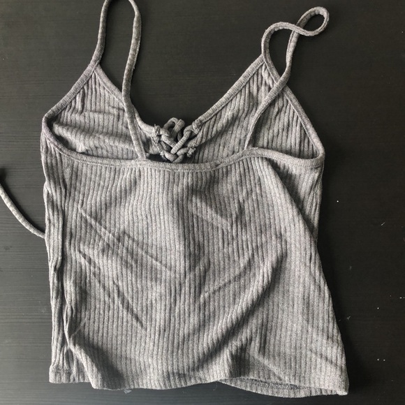 Revamped Grey Tank w Tied Front - Picture 2 of 3